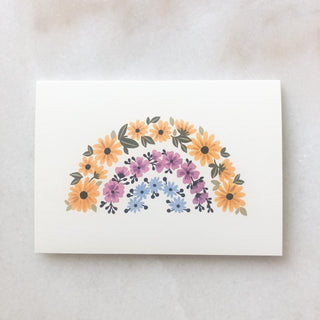 Carte Arc en ciel fleuri
