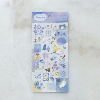 Planche de stickers - Chats bleu