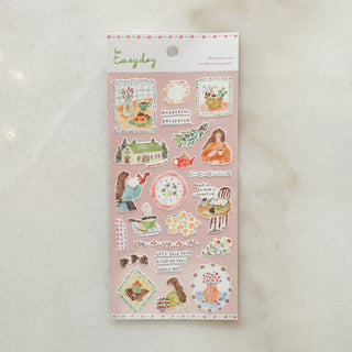 Planche de stickers - des gâteaux et des fleurs