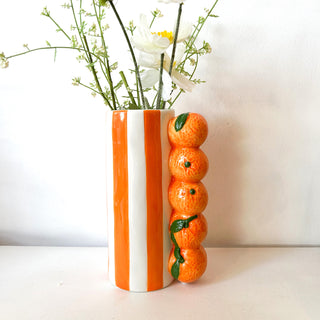 Vase à rayures - Orange