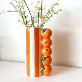 Vase à rayures - Orange